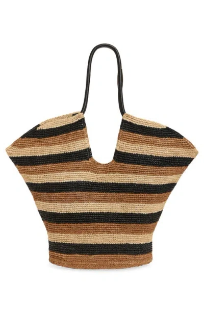 Zimmermann Large Goldentime Stripe Raffia Tote In Multi