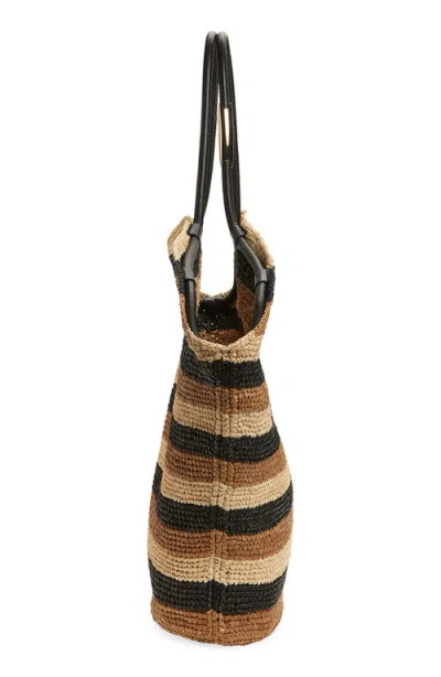 Zimmermann Large Goldentime Stripe Raffia Tote In Multi