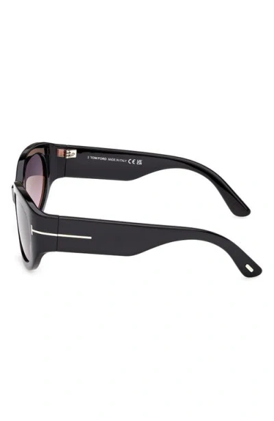 Tom Ford Arizona 53mm Gradient Rectangular Sunglasses In Black