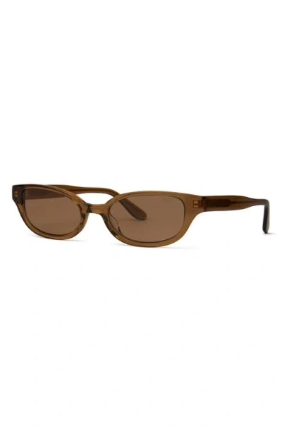Dezi Gia Rectangular Gradient Sunglasses In Brown