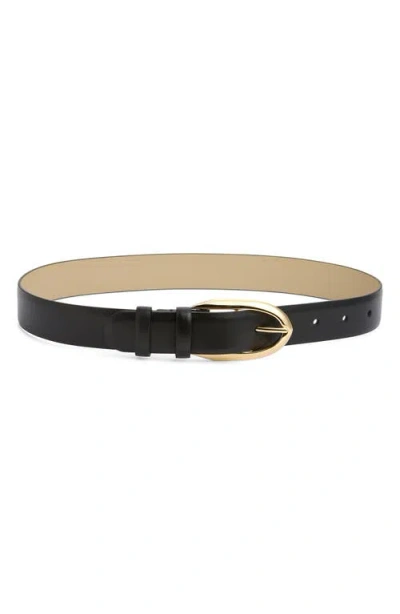Givenchy Essential Leather Buckle Belt In Black