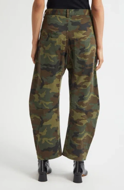 Nili Lotan Shon Camo-print Barrel-leg Ankle Pants In Multi