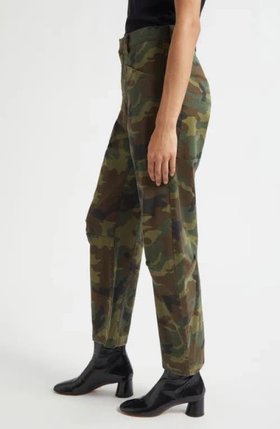 Nili Lotan Shon Camo-print Barrel-leg Ankle Pants In Multi