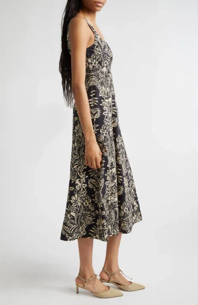 Ulla Johnson Augustina Cami Long Trumpet Dress In Noir In Black