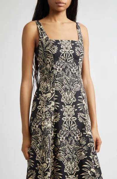 Ulla Johnson Augustina Cami Long Trumpet Dress In Noir In Black