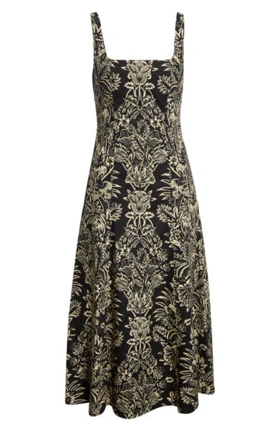 Ulla Johnson Augustina Cami Long Trumpet Dress In Noir In Black