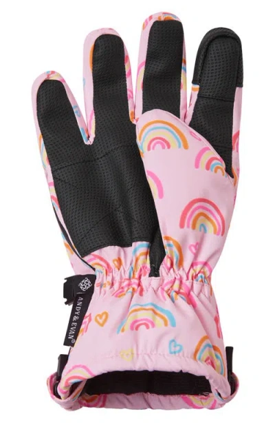 Andy & Evan Kids' Zip Gloves In Pink