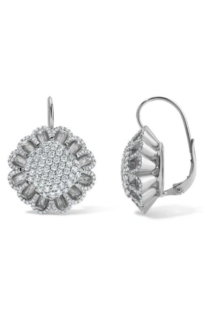 Mindi Mond Floating All Diamond Drop Earrings In Silver