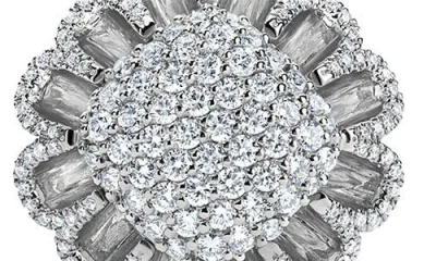 Mindi Mond Floating All Diamond Drop Earrings In Silver