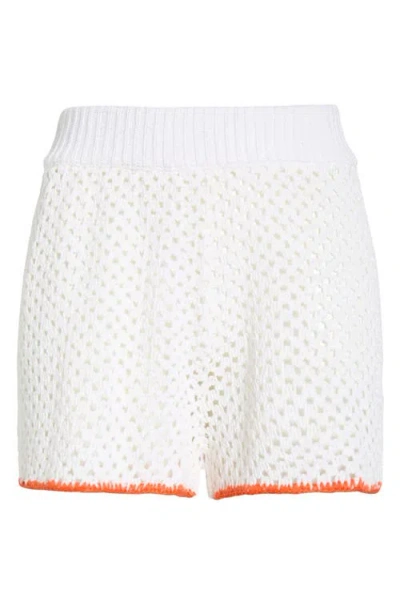 Elan Open Knit Cover-up Shorts In White