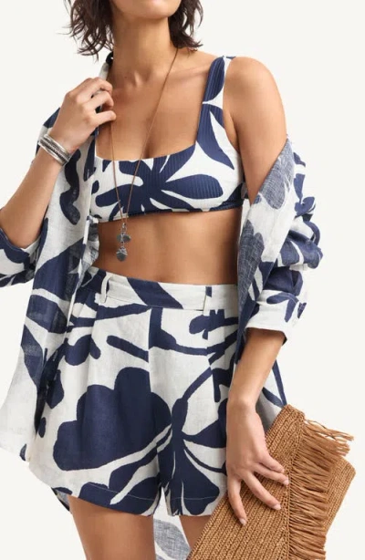 Vitamin A ® The Getaway Linen Cover-up Shorts In White