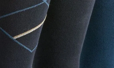 Hugo Boss Boss Assorted 3-pack Icon Pattern & Solid Cotton Blend Dress Socks Gift Box In Multi