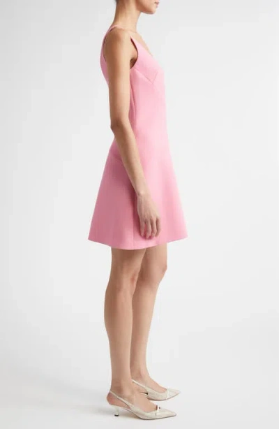 Emilia Wickstead Larvall Wool Crepe Minidress In Pink