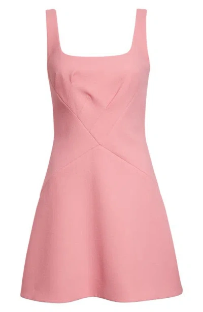 Emilia Wickstead Larvall Wool Crepe Minidress In Pink