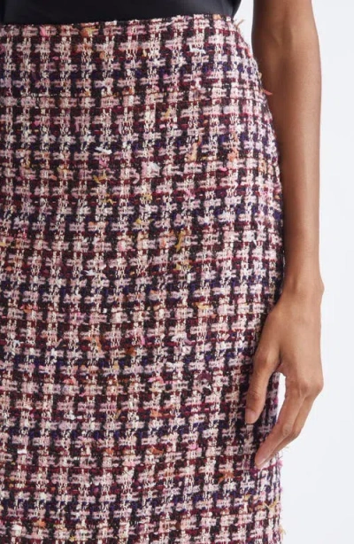 St John St. John Fringe Houndstooth Tweed Pencil Skirt In Multi