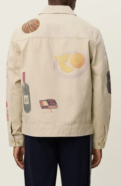 Les Deux Robert Allover Print Twill Jacket In Neutral