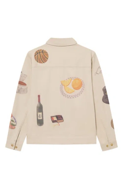 Les Deux Robert Allover Print Twill Jacket In Neutral