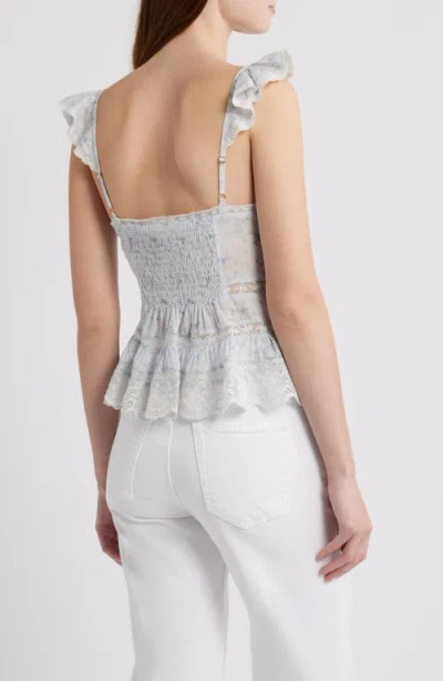 Loveshackfancy Lainie Floral Lace Peplum Camisole In Multi