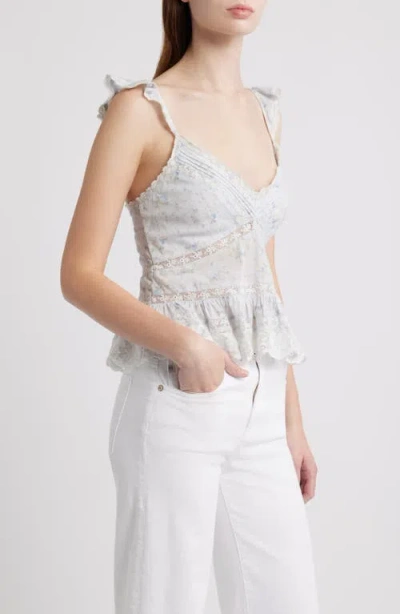 Loveshackfancy Lainie Floral Lace Peplum Camisole In Multi