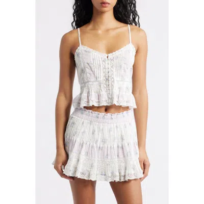 Loveshackfancy Aleni Lace Peplum Camisole In White