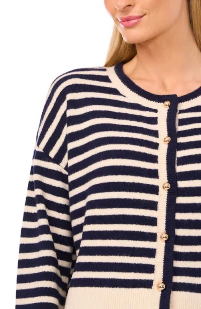 Cece Stripe Cardigan Sweater In Multi