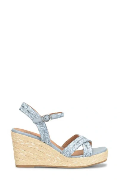 Söfft Newbury Espadrille Ankle Strap Platform Wedge Sandal In Blue