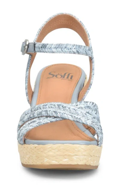Söfft Newbury Espadrille Ankle Strap Platform Wedge Sandal In Blue