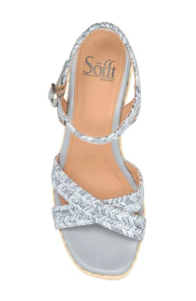 Söfft Newbury Espadrille Ankle Strap Platform Wedge Sandal In Blue