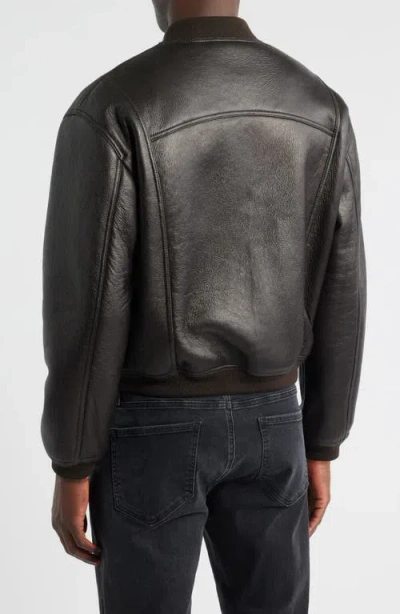 Frame Genuine Shearling Lined Bomber Jacket In Brown