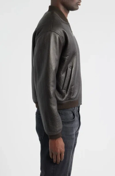Frame Genuine Shearling Lined Bomber Jacket In Brown