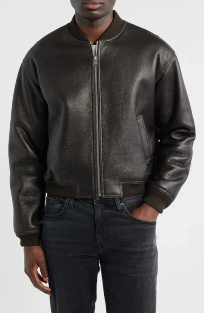 Frame Genuine Shearling Lined Bomber Jacket In Brown