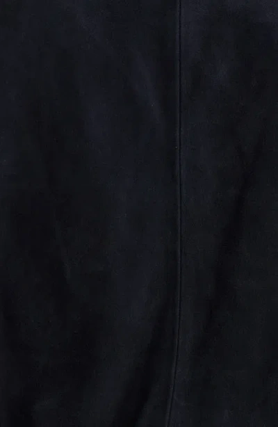 Frame Buttoned Suede Jacket In Blue