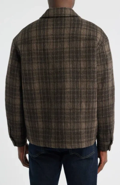 Frame Padded Checked Virgin Wool-tweed Blouson Jacket In Brown