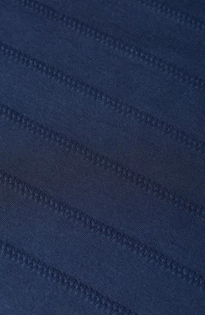 Scotch & Soda Structured Stripe Jacquard Stretch Cotton T-shirt In Blue