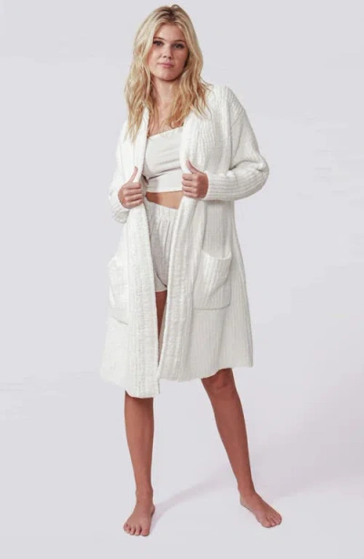 Sunday Citizen Snug Rib Cardigan Robe In White