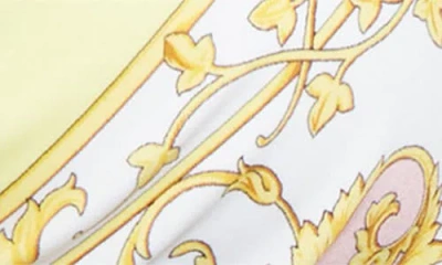 Versace Barocco Triangle Bikini Top Adjustable Straps In Yellow