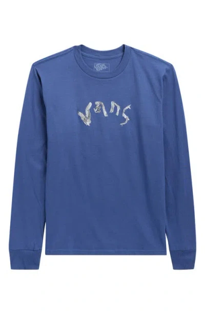 Vans Kids' Ideas 66 Long Sleeve Graphic T-shirt In Blue