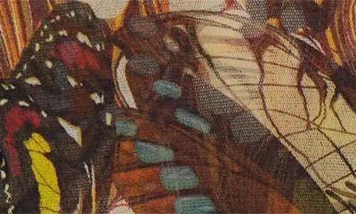 Jean Paul Gaultier Re-edition Butterfly Print Mesh Cardigan In Multi