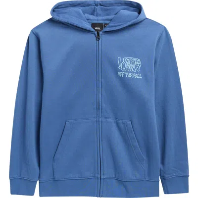 Vans Kids' Rippled Zip Up Hoodie In Blue