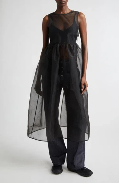 Cecilie Bahnsen Camilla Sheer Liquid Myrtia Overlay In Black