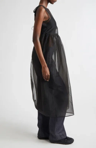 Cecilie Bahnsen Camilla Sheer Liquid Myrtia Overlay In Black