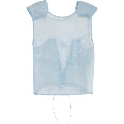 Cecilie Bahnsen Katie Sheer Liquid Myrtia Top In Blue