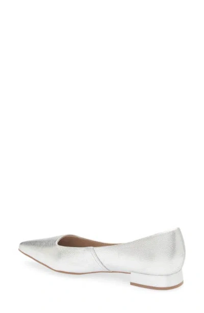 Bottero Alessandra Pointed Toe Ballet Flat In Silver