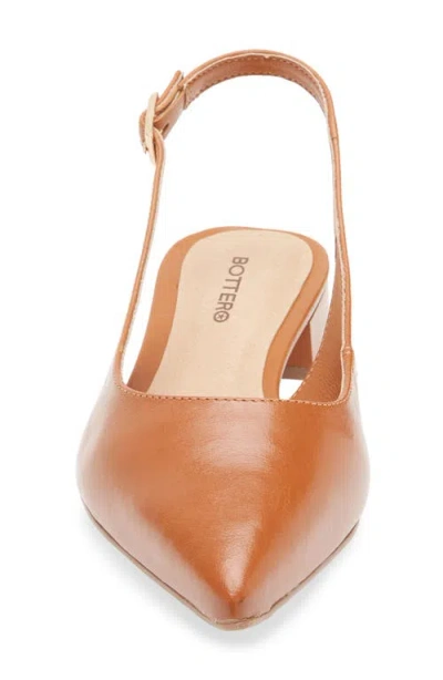Bottero Alessandra Slingback Pointed Toe Flat In Brown