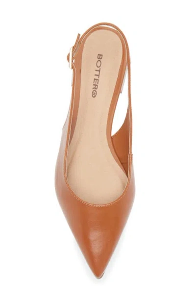 Bottero Alessandra Slingback Pointed Toe Flat In Brown