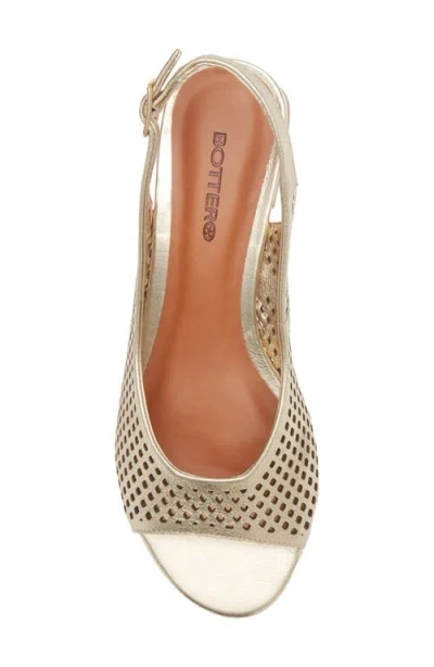 Bottero Botelsa Perforated Open Toe Slingback Pump In Neutral