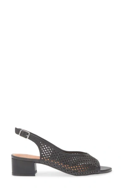 Bottero Botelsa Perforated Open Toe Slingback Pump In Black