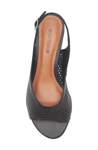 Bottero Botelsa Perforated Open Toe Slingback Pump In Black