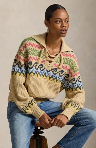 Polo Ralph Lauren Fair Isle Cotton & Wool Blend Sweater In Multi