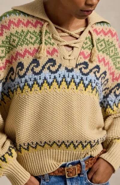 Polo Ralph Lauren Fair Isle Cotton & Wool Blend Sweater In Multi